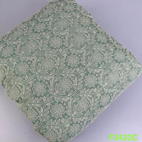 Thread Embroidered Shimmer Tissue Fabric-F3432